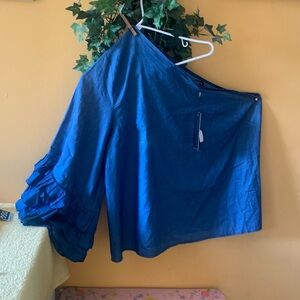For Her NYC Women half Shoulder Blouse size1XL new color Blue